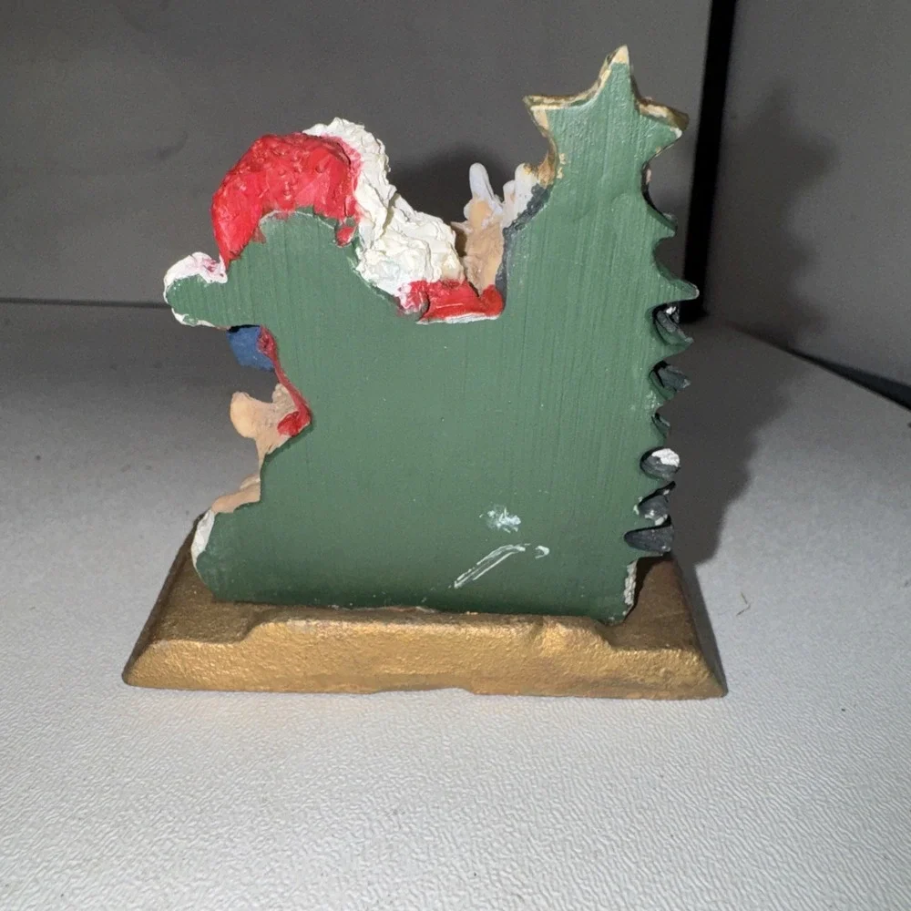 K's Collection Christmas Stocking Mantle Hanger Santa Riding a Reindeer Vintage‎